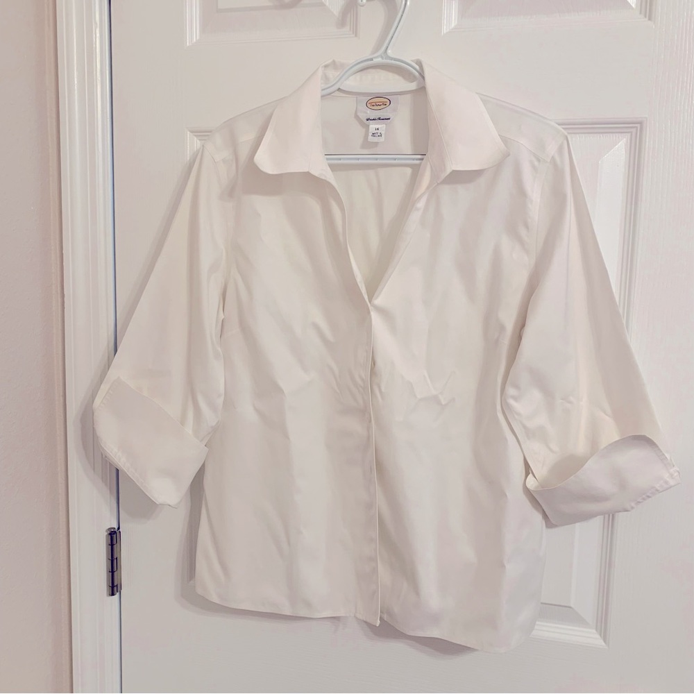 Talbots Classic White Button Down Shirt